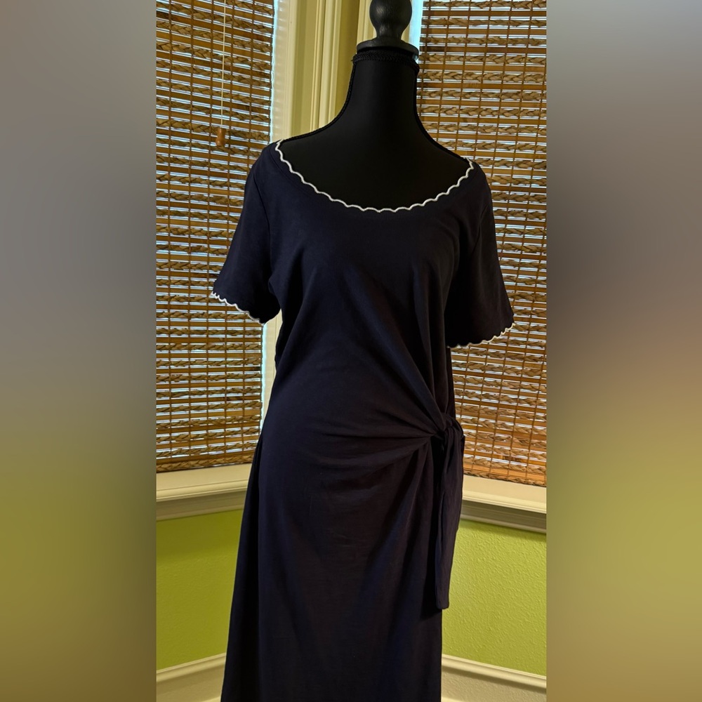 Talbots Navy Dress with White Trim